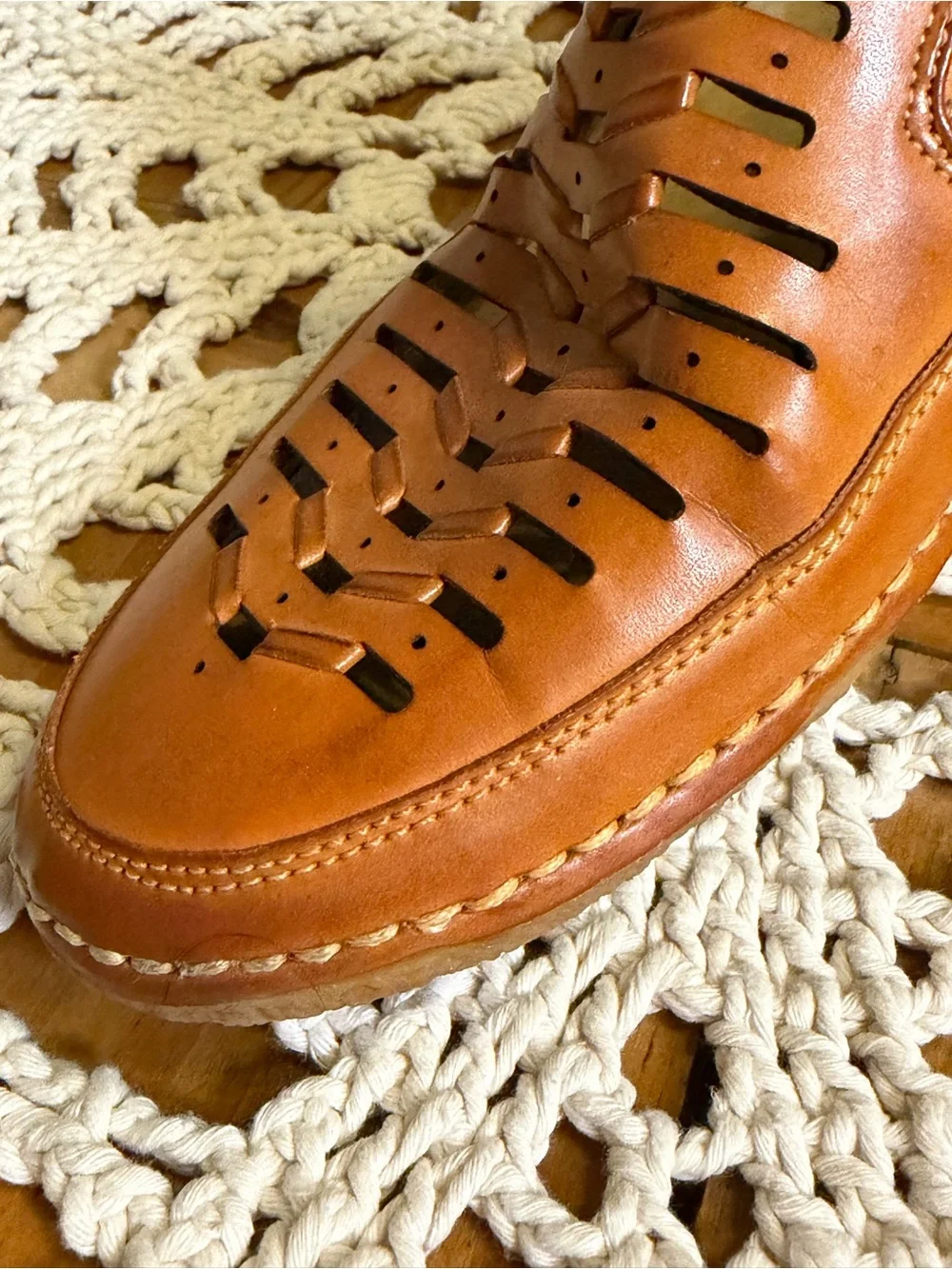 Stacy Adams Naples Mens 10M Brown leather vented Slip On Loafers luxury resort